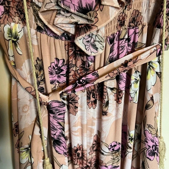 Jaase Chantal Lily Boho Floral Ruffle Maxi‎ Dress Size Large Cottage Corr - Picture 7 of 12